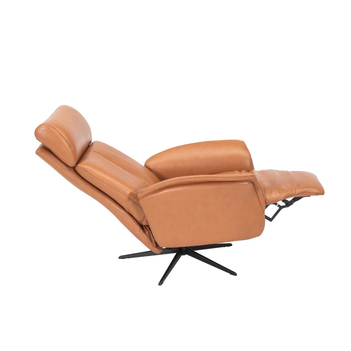 Comfort+ Recliner med integrert fothviler | Semianilin skinn