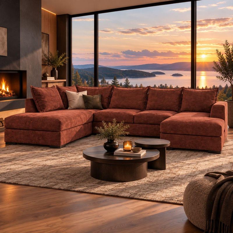 Chill U-sofa 330x215 cm - Adore Fuji velur
