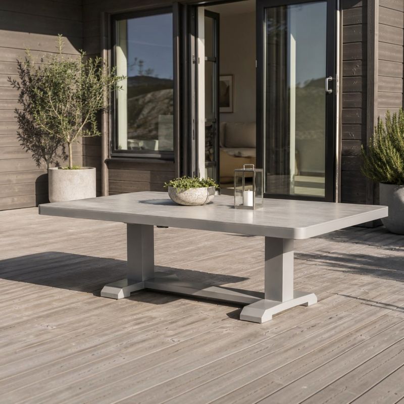 Hydra høydejusterbart sofabord 140x75H:65-40 cm - champagne aluminium