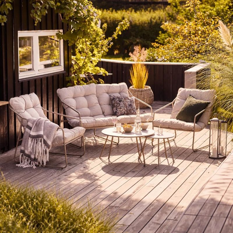 Nilo loungesett 2+1+1 - Sand | House Nordic