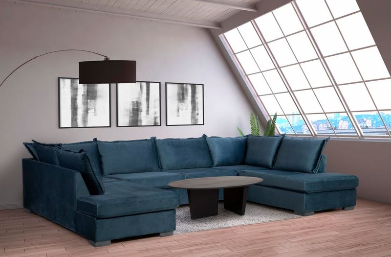 Arizona FS U-hjørnesofa symmetrisk Monolith velur 362x208