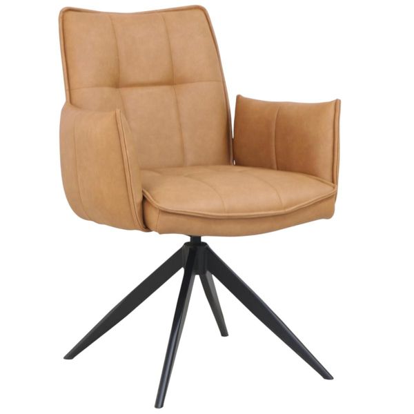 Hovedbilde Katrine spisestol m/arm & sving - Cognac PU