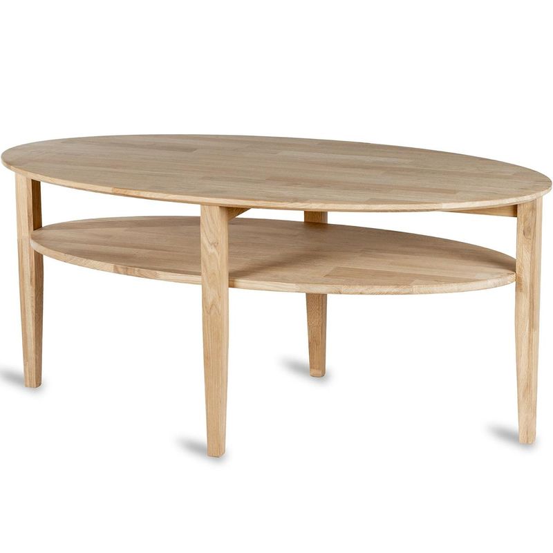 Waterloo Sofabord Oval heltre massiv hvitoljet eik 130x70x58