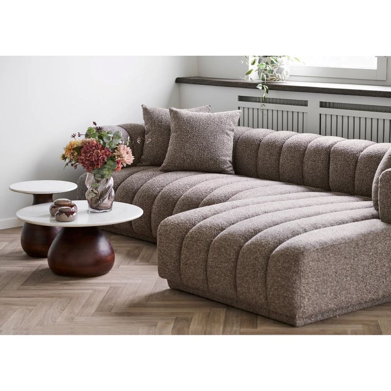 Aurora sofa 3-seter med sjeselong - brown | House Nordic 