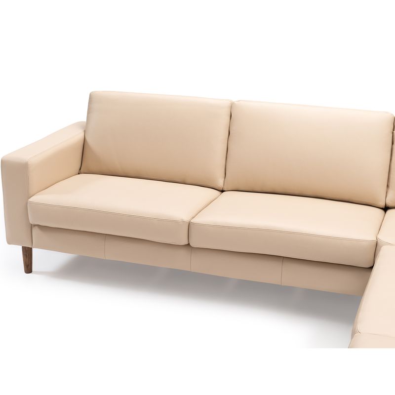 Una hjørnesofa i ekte skinn 267x267 cm | Soleda Skinn