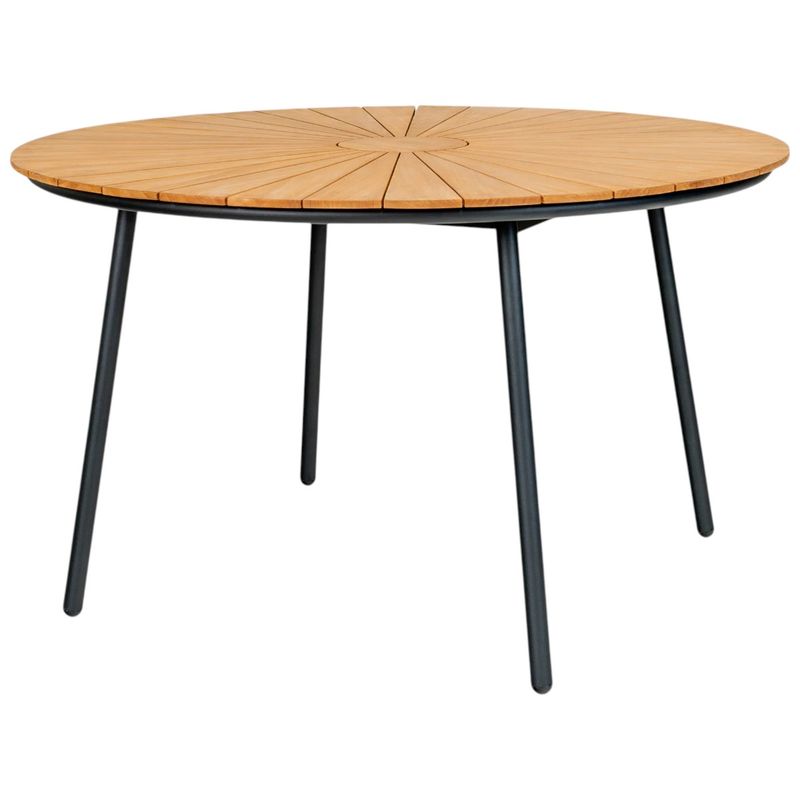 Cleveland Spisebord Ø130 - Teak / Sorte Ben | House Nordic