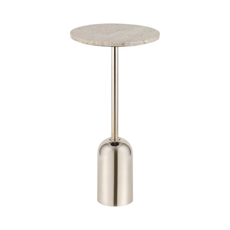 Melan Sidebord Marmor, sølv fot | 30,5x60 