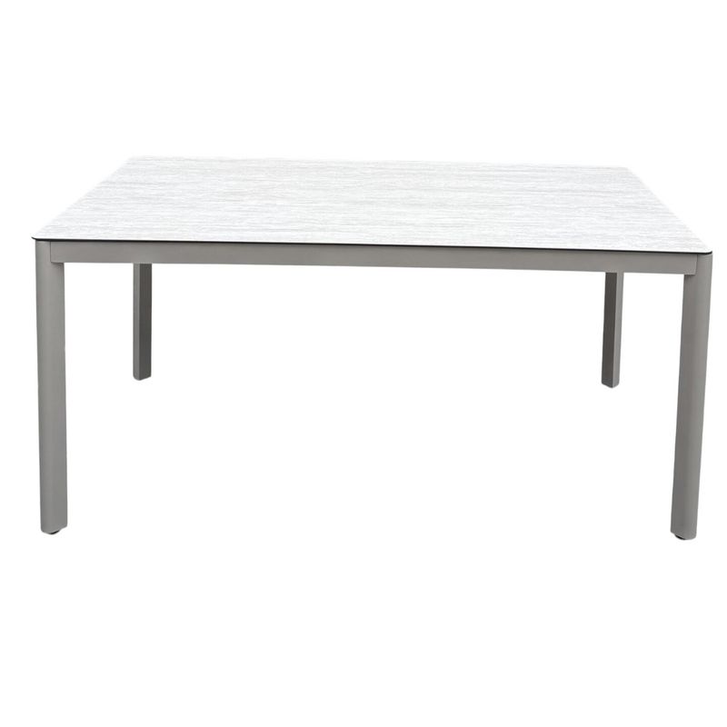 Hydra spisebord med glasstopp 140x80 H:65 cm – champagne aluminium