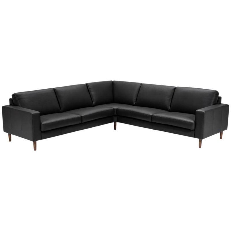 Una hjørnesofa i ekte skinn 267x267 cm | Soleda Skinn