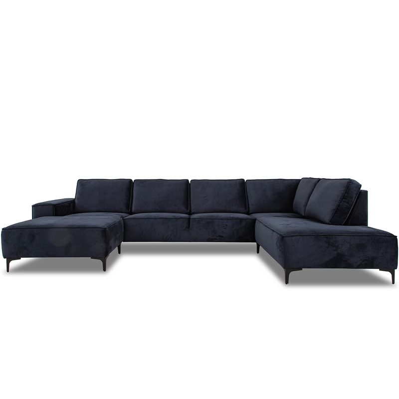 Brussel U-sofa Oppsett 3 Bluvel Tekstil Hjørnesofa 350x214 m/åpen ende