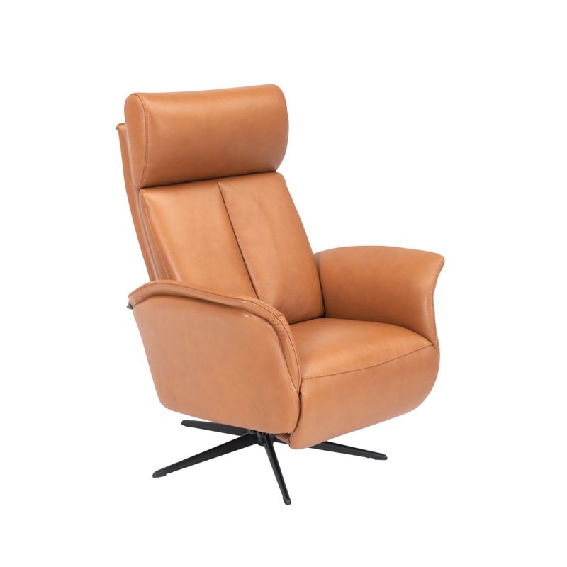 Comfort+ Recliner med integrert fothviler | Semianilin skinn