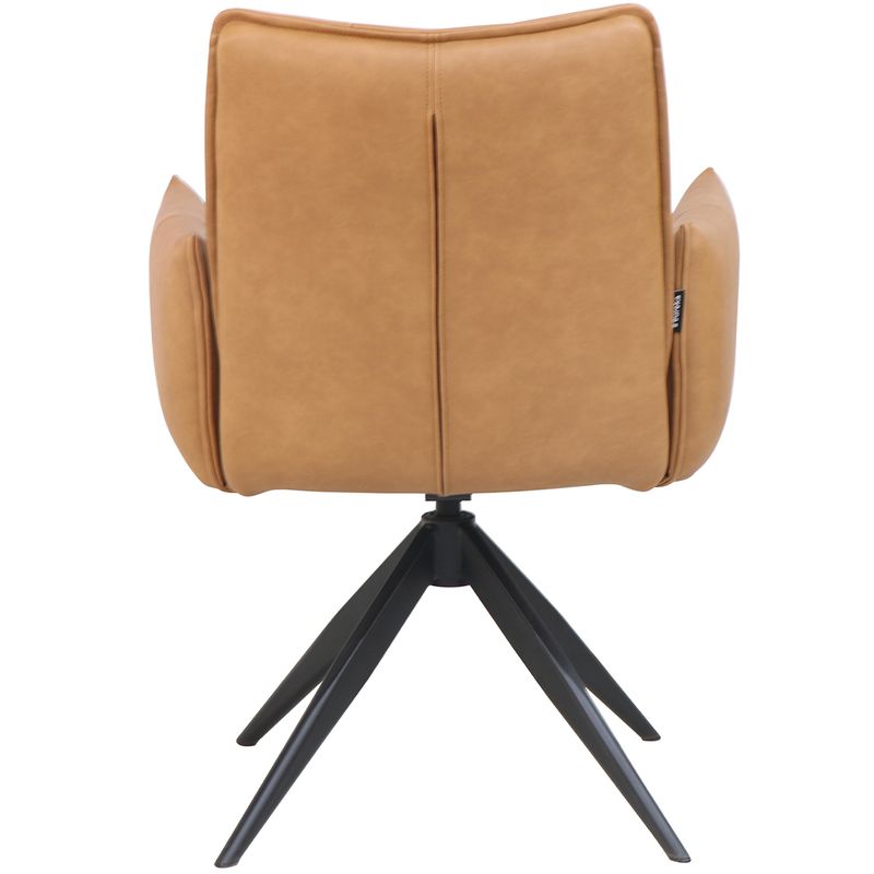Katrine spisestol m/arm & sving - Cognac PU
