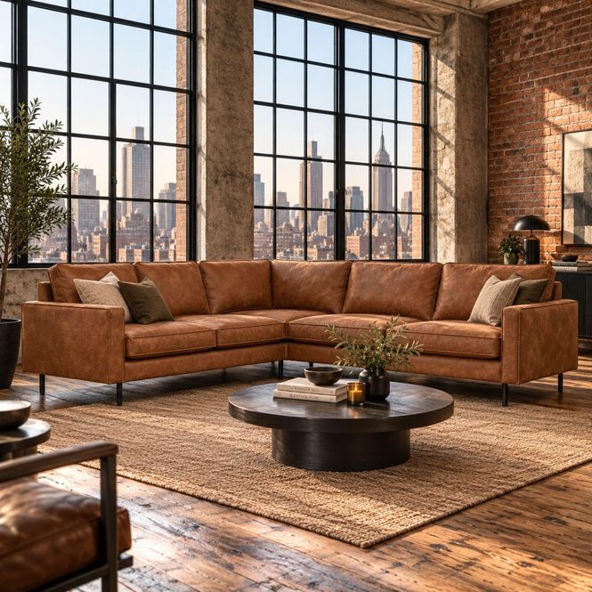 Hovedbilde Austin hjørnesofa  Colorado ECO skinnsofa ...