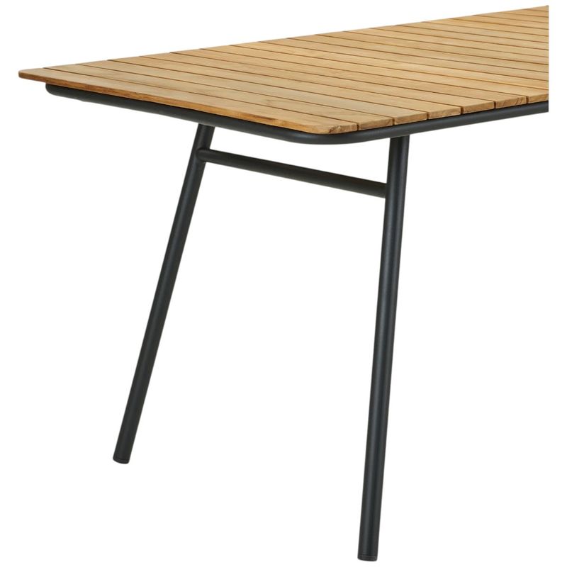 Cleveland Spisebord 90×220 - Teak / Sorte Ben | House Nordic
