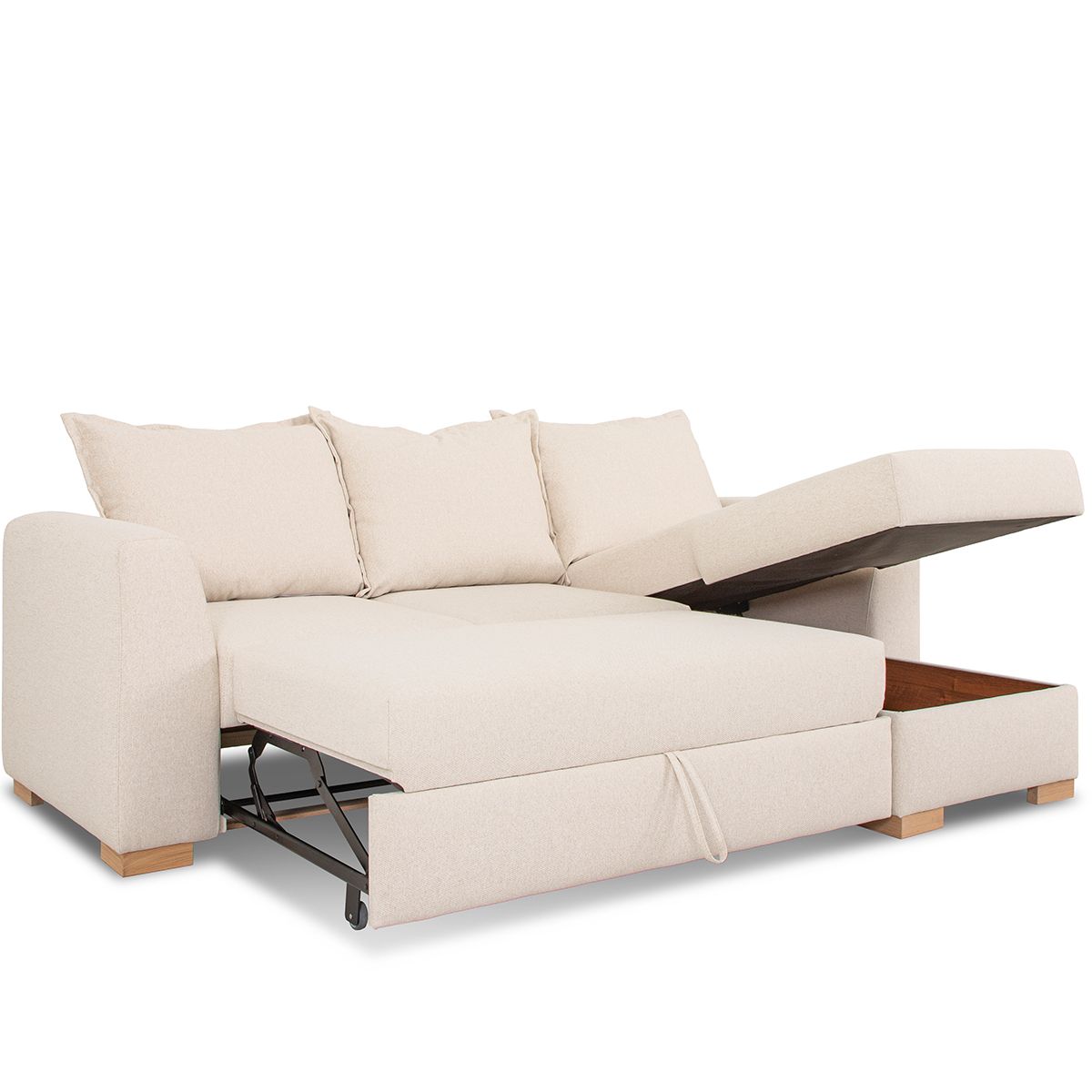 Minchi  sjeselong sovesofa 241cm x 160cm | Mossa tekstil