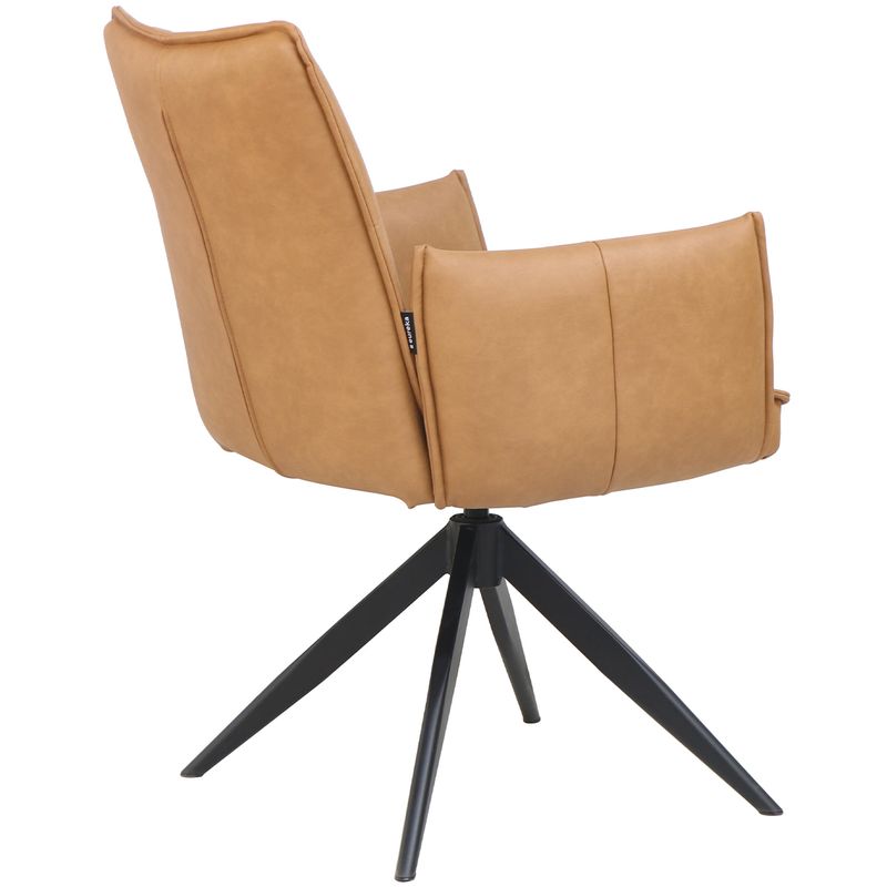 Katrine spisestol m/arm & sving - Cognac PU