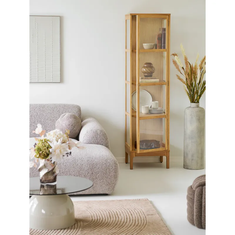 Zamora smalt vitrineskap 47x40 H:180 cm – eikefiner