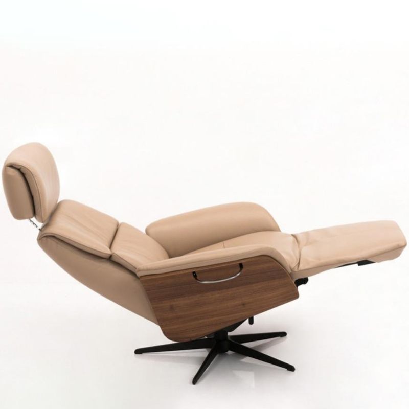 Five Recliner med integrert fothviler | Semianilin skinn