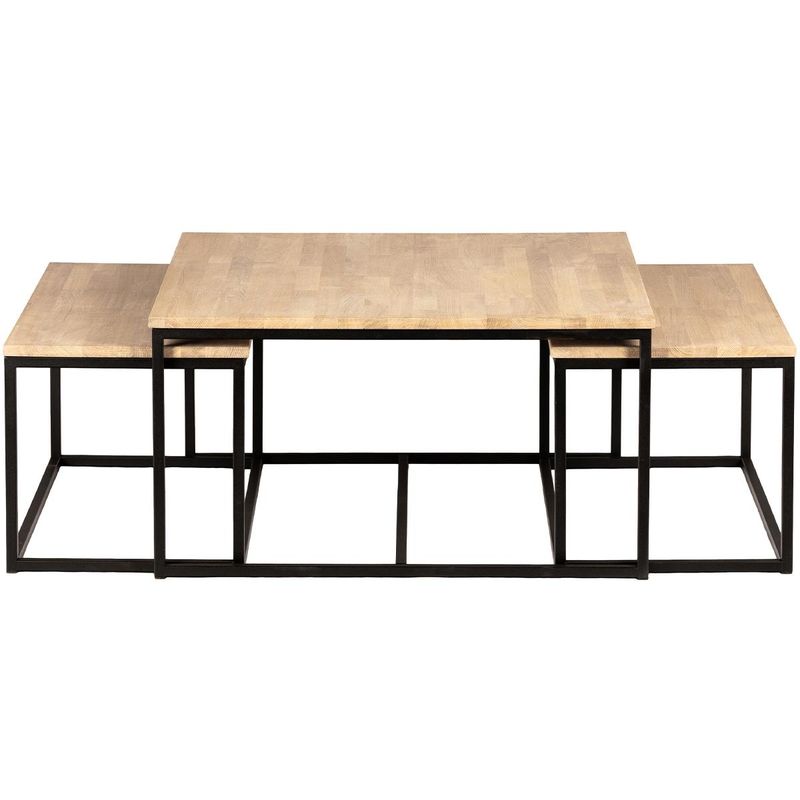 Skagen sofabord heltre settbord hvitoljet heltre massiv eik 90x90cm