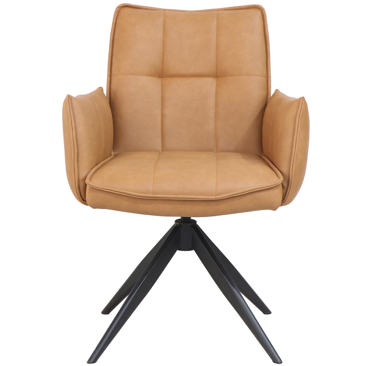 Katrine spisestol m/arm & sving - Cognac PU