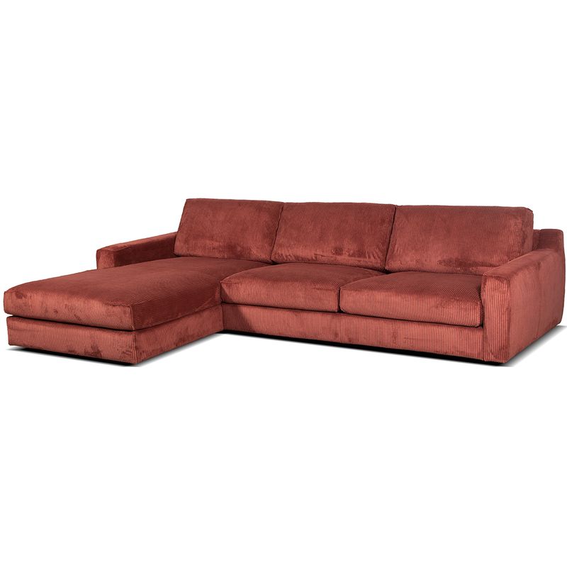 Las Vegas 3N Lux sjeselong sofa 310x195cm velg farge Lincoln cordfløyel FluffOne
