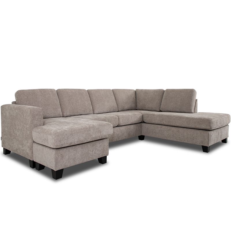 Bella oppsett 3 U-Hjørnesofa 280x205 cm Storm tekstil