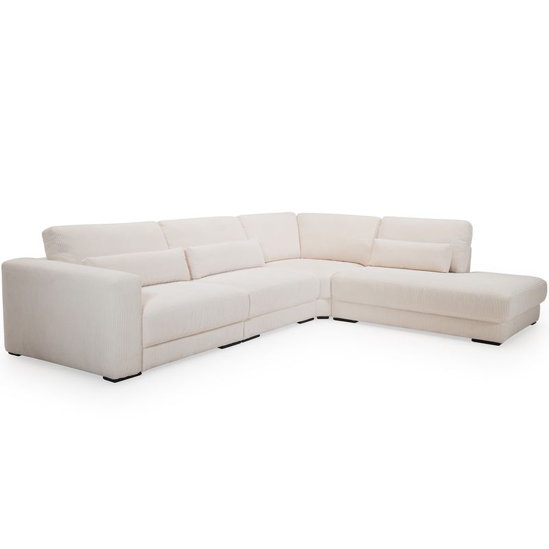2389 Egholm Hjørnesofa åpen ende 336cm x 256cm modulbasert velg Ribcord cordfløyel tekstil